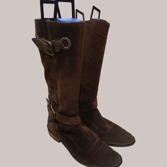 CORDANI Brown Suede Tall Riding Style Boots Size 8M - Picture 2 of 9